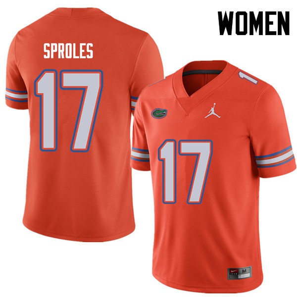 Jordan Brand Women #17 Nick Sproles Florida Gators College Football Jersey Orange